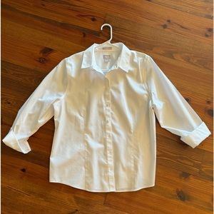 Chicos No Iron Cool Max All Season Button Up Top Blouse Sz 2 or L